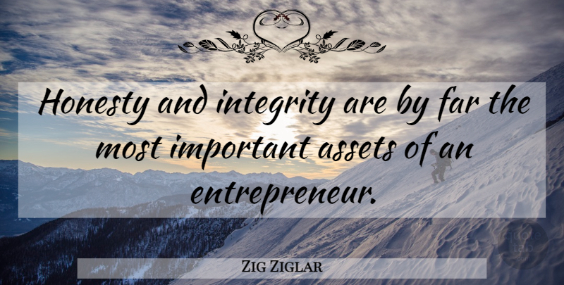 Zig Ziglar Quote About Inspirational, Honesty, Integrity: Honesty And Integrity Are By...