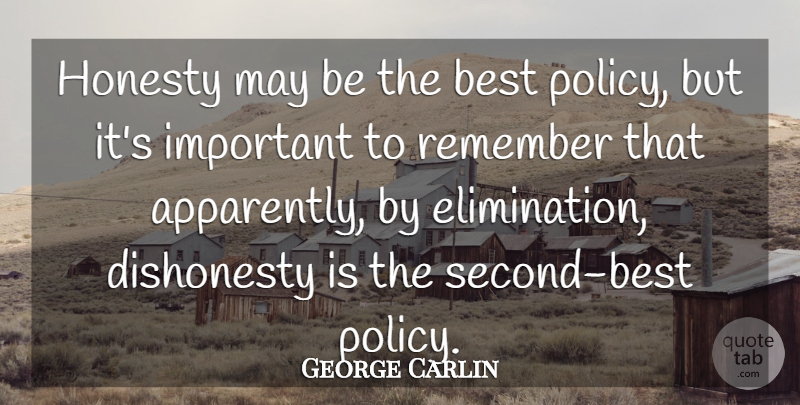 George Carlin Quote About Funny, Life, Witty: Honesty May Be The Best...