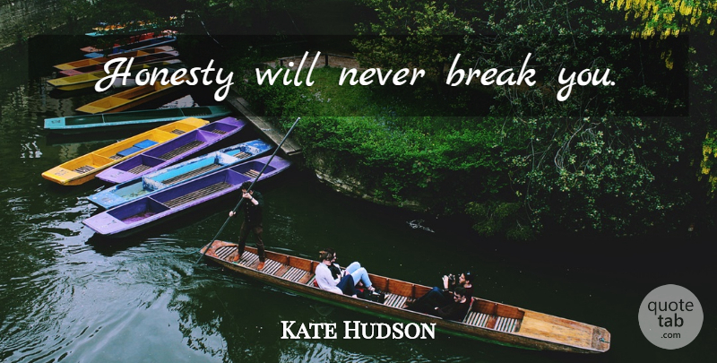 Kate Hudson Quote About Honesty, Break: Honesty Will Never Break You...