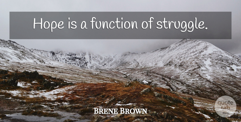 Brene Brown Quote About Struggle, Function: Hope Is A Function Of...