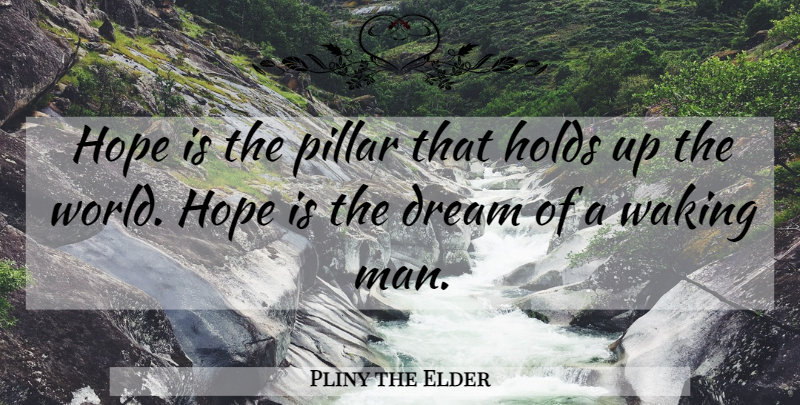 Pliny the Elder Quote About Dream, Hope, Men: Hope Is The Pillar That...
