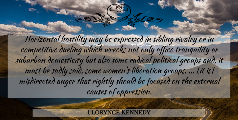 Florynce Kennedy Quote About Sibling, Office, Political: Horizontal Hostility May Be Expressed...