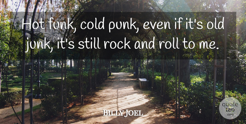 Billy Joel Quote About Rocks, Rock And Roll, Junk: Hot Funk Cold Punk Even...