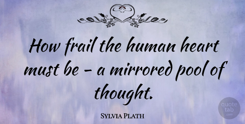 Sylvia Plath Quote About Heart, Pool, Frail: How Frail The Human Heart...