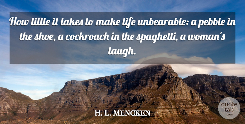 H. L. Mencken Quote About Shoes, Laughing, Suffering: How Little It Takes To...