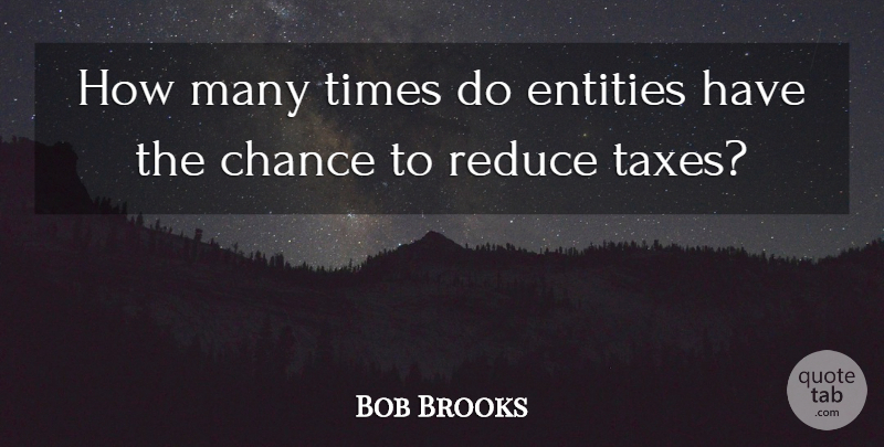 Bob Brooks Quote About Chance, Entities, Reduce: How Many Times Do Entities...