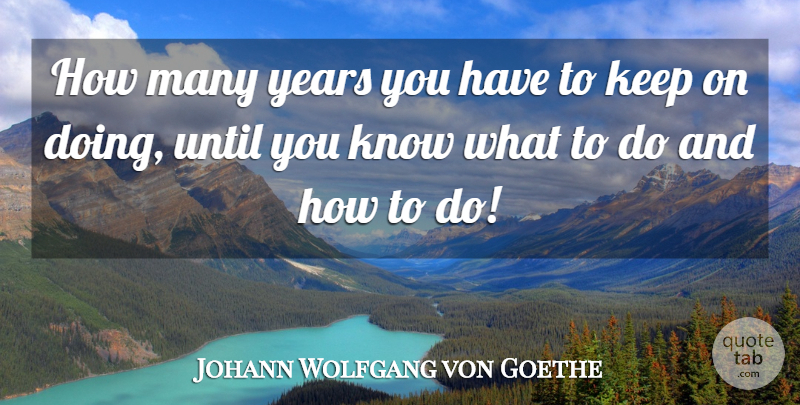 Johann Wolfgang von Goethe Quote About Determination, Years, Knows: How Many Years You Have...