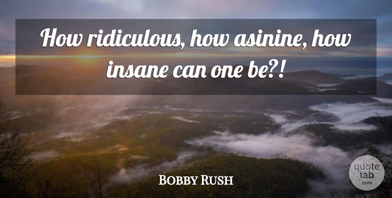 Bobby Rush Quote About Insane: How Ridiculous How Asinine How...