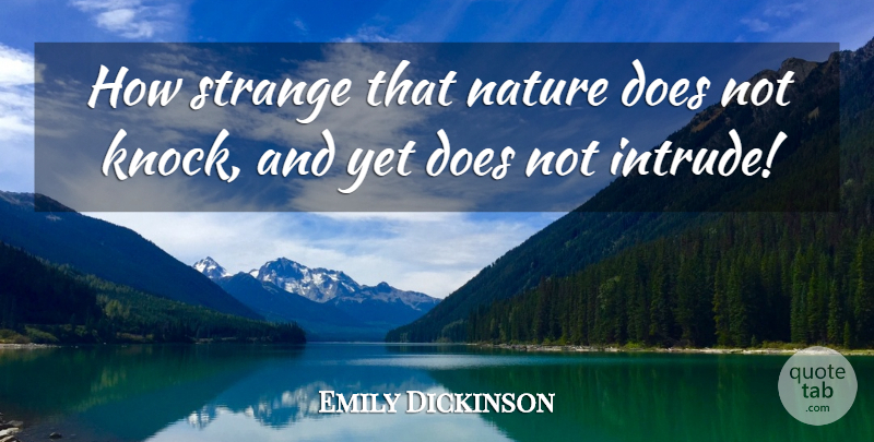 Emily Dickinson Quote About Summer, Nature, Tree: How Strange That Nature Does...