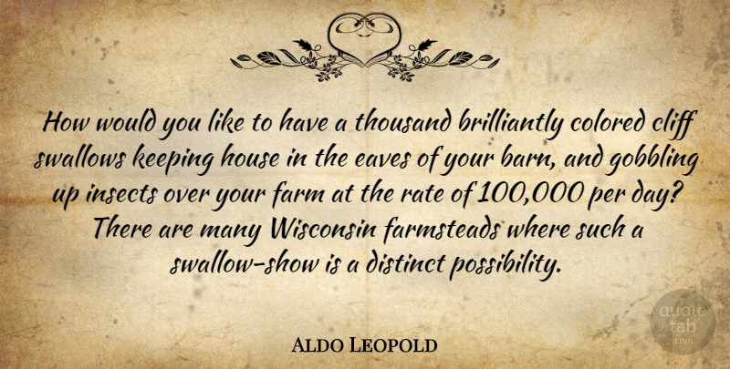 Aldo Leopold Quote About House, Over You, Wisconsin: How Would You Like To...
