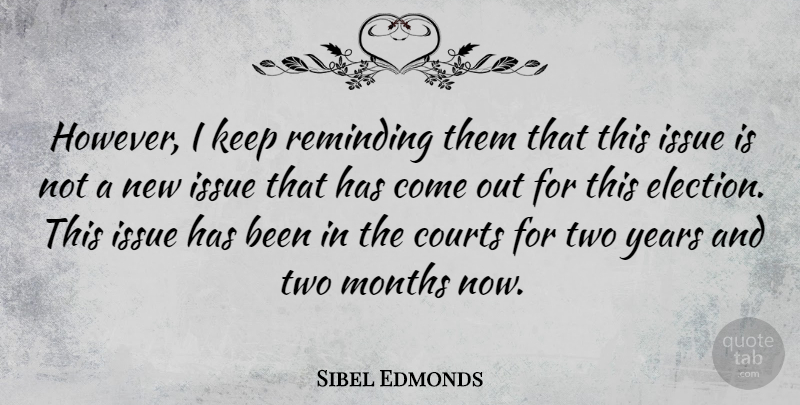 Sibel Edmonds Quote About Courts, Months: However I Keep Reminding Them...