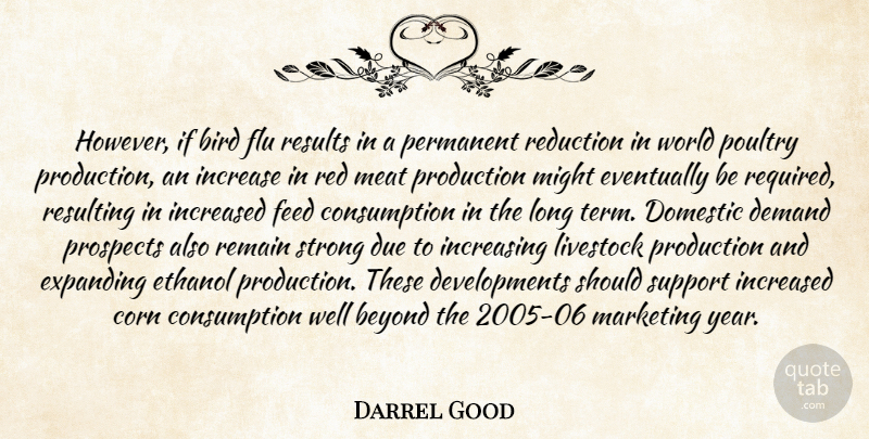 Darrel Good Quote About Beyond, Bird, Corn, Demand, Domestic: However If Bird Flu Results...