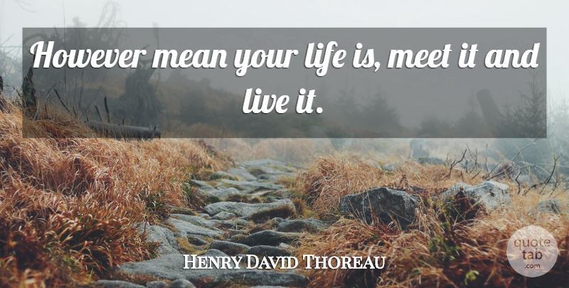 Henry David Thoreau Quote About Life And Love, Inspirational Life, Mean: However Mean Your Life Is...