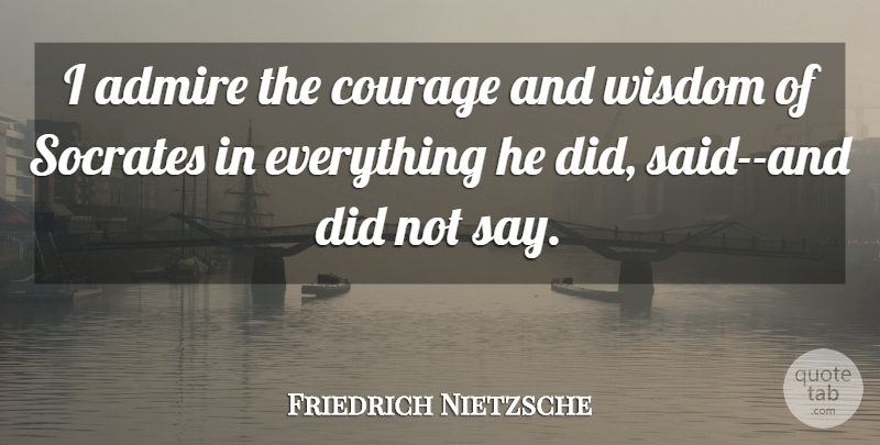 Friedrich Nietzsche Quote About Courage, Said, Admire: I Admire The Courage And...