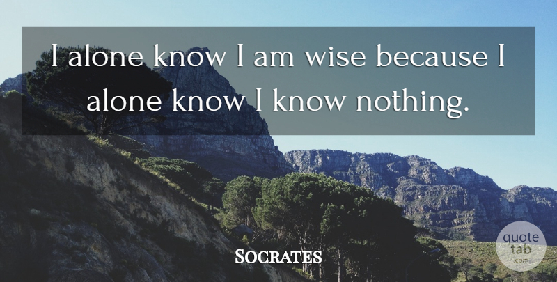 Socrates Quote About Wise, Knows: I Alone Know I Am...
