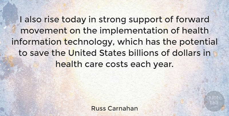 Russ Carnahan Quote About Strong, Technology, Years: I Also Rise Today In...