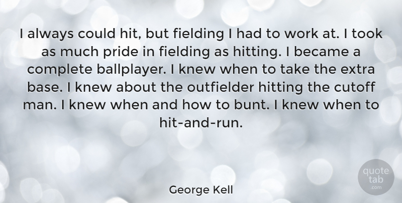 George Kell Quote About Running, Pride, Men: I Always Could Hit But...