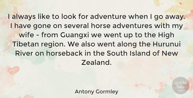 Antony Gormley Quote About Horse, Adventure, Islands: I Always Like To Look...