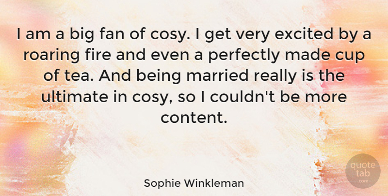 Sophie Winkleman Quote About Cup, Excited, Fan, Married, Perfectly: I Am A Big Fan...