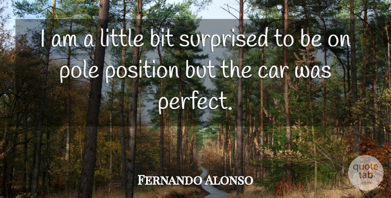 Fernando Alonso Quote About Bit, Car, Pole, Position, Surprised: I Am A Little Bit...