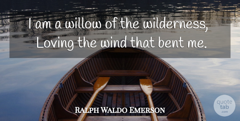 Ralph Waldo Emerson Quote About Wind, Wilderness, Bent: I Am A Willow Of...
