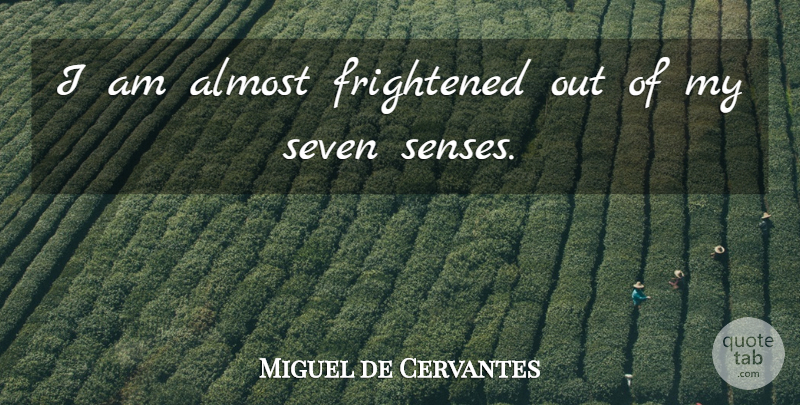 Miguel de Cervantes Quote About Seven, Frightened, Senses: I Am Almost Frightened Out...