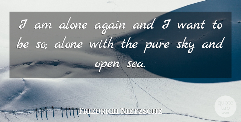 Friedrich Nietzsche Quote About Sky, Sea, Want: I Am Alone Again And...