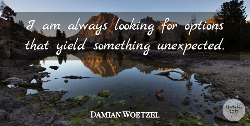 Damian Woetzel Quote About Looking, Options, Yield: I Am Always Looking For...