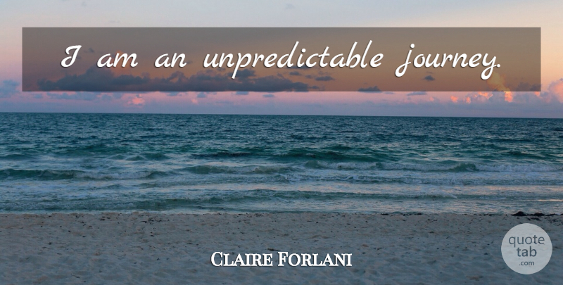 Claire Forlani Quote About Journey, Unpredictable: I Am An Unpredictable Journey...