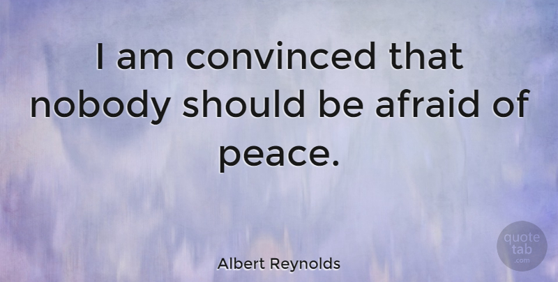Albert Reynolds Quote About Should, Convinced: I Am Convinced That Nobody...
