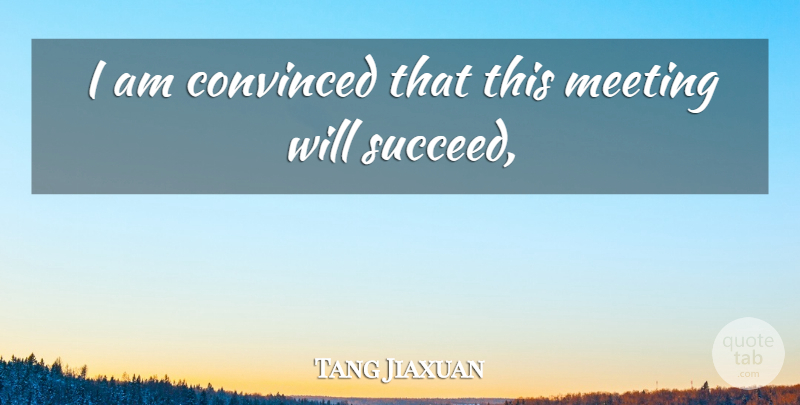 Tang Jiaxuan Quote About Convinced, Meeting: I Am Convinced That This...