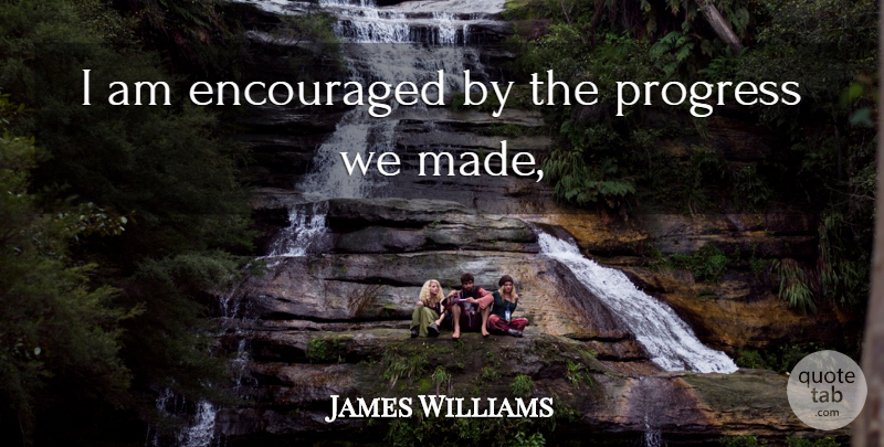 James Williams Quote About Encouraged, Progress: I Am Encouraged By The...