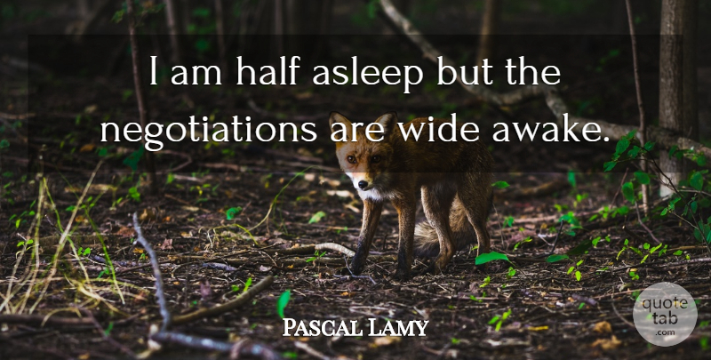 Pascal Lamy Quote About Asleep, Half, Wide: I Am Half Asleep But...