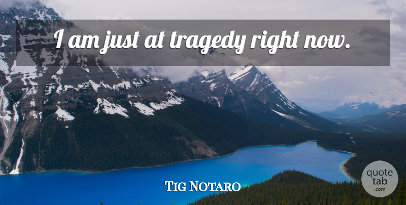 Tig Notaro Quote About Tragedy, Right Now: I Am Just At Tragedy...