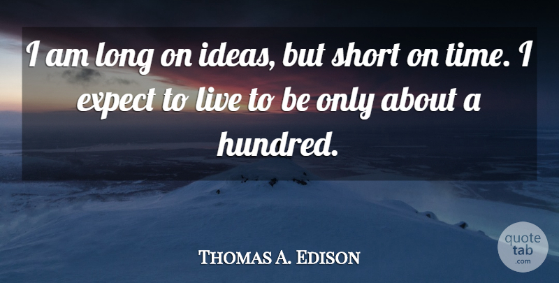 Thomas A. Edison Quote About Life, Birthday, Death: I Am Long On Ideas...