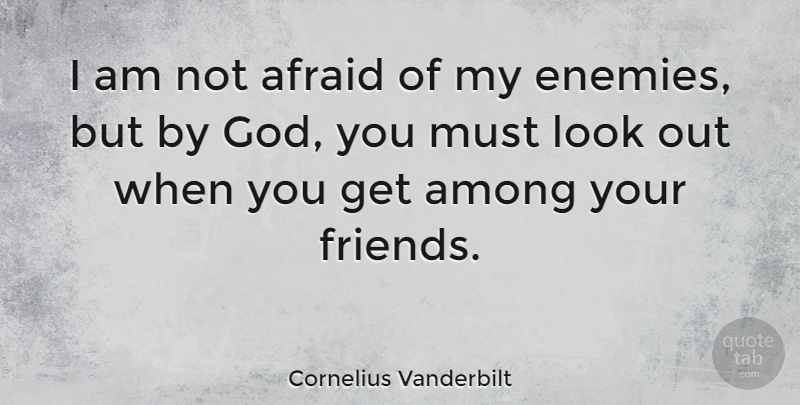 Cornelius Vanderbilt Quote About Enemy, Looks, Not Afraid: I Am Not Afraid Of...