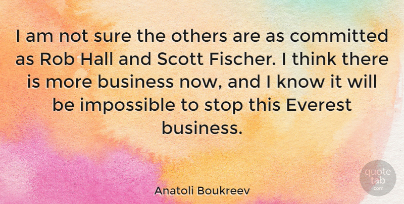 Anatoli Boukreev Quote About Thinking, Impossible, Fischer: I Am Not Sure The...
