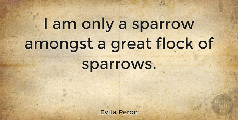 Evita Peron Quote About Sparrows, Flocks: I Am Only A Sparrow...