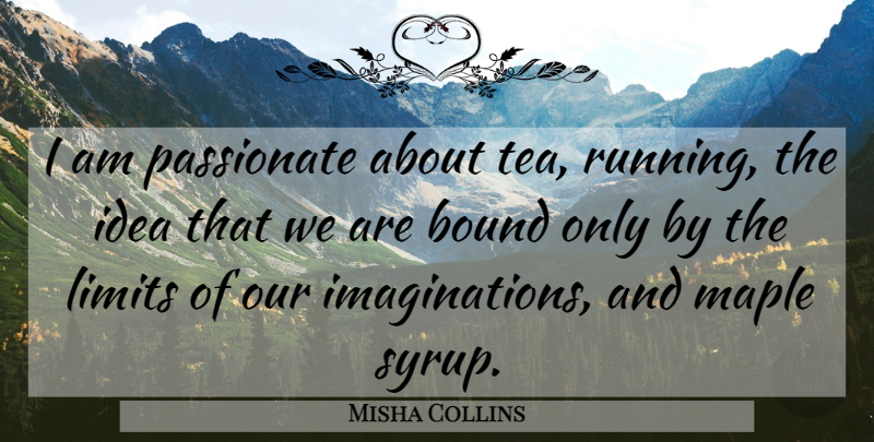 Misha Collins Quote About Running, Ideas, Imagination: I Am Passionate About Tea...