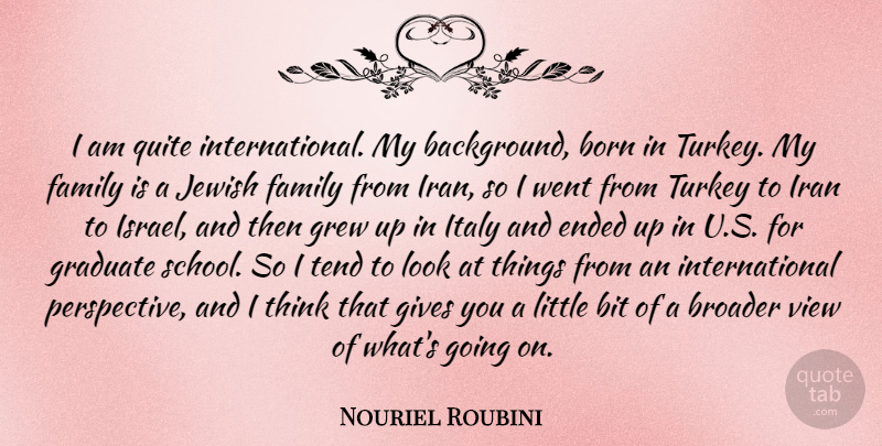 Nouriel Roubini Quote About School, Thinking, Israel: I Am Quite International My...