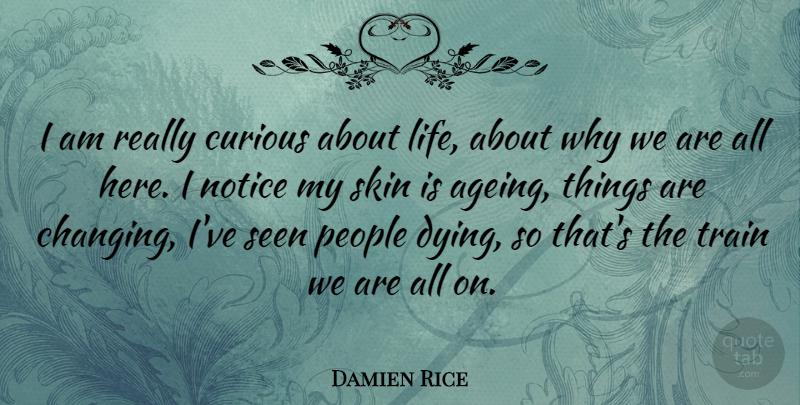 Damien Rice Quote About Curious, Life, Notice, People, Seen: I Am Really Curious About...