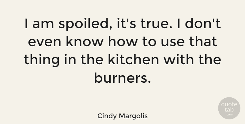 Cindy Margolis Quote About Kitchen, Use, Spoiled: I Am Spoiled Its True...