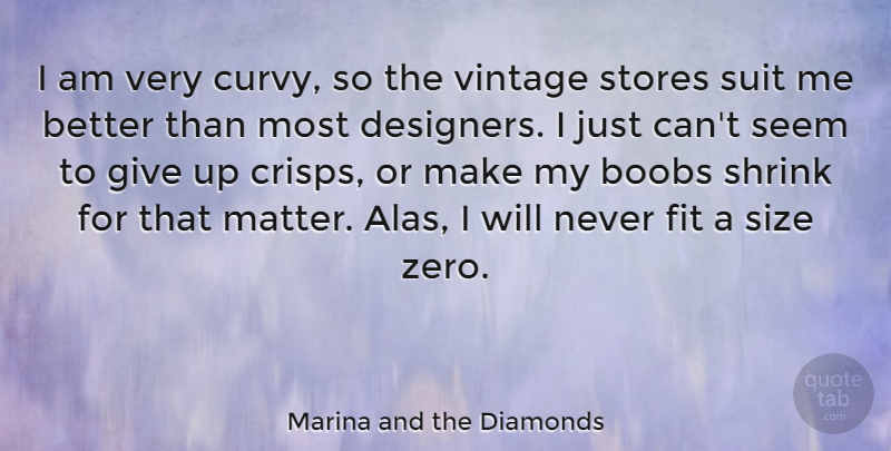 Marina and the Diamonds Quote About Boobs, Fit, Shrink, Size, Stores: I Am Very Curvy So...