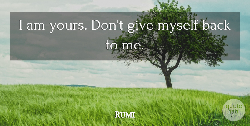Rumi Quote About Giving: I Am Yours Dont Give...