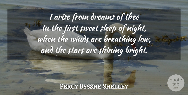 Percy Bysshe Shelley Quote About Dream, Sexy, Sweet: I Arise From Dreams Of...