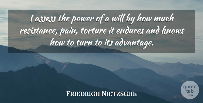 Friedrich Nietzsche Quote About Atheist, Pain, Struggle: I Assess The Power Of...