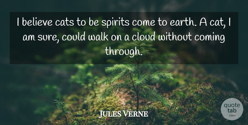Jules Verne Quote About Believe, Cat, Clouds: I Believe Cats To Be...