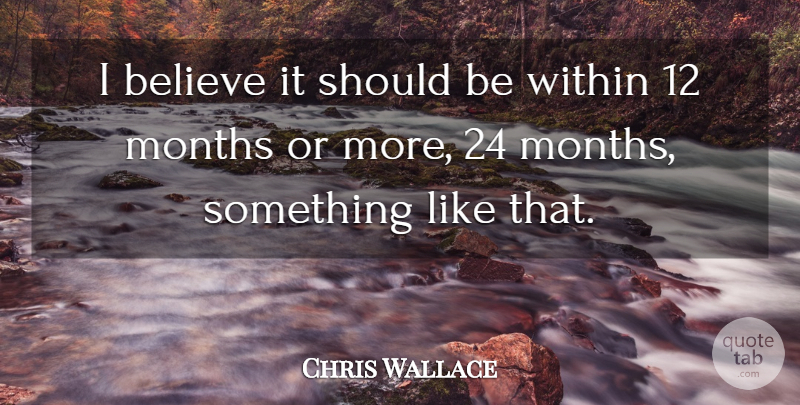 Chris Wallace Quote About Believe, Months, Within: I Believe It Should Be...