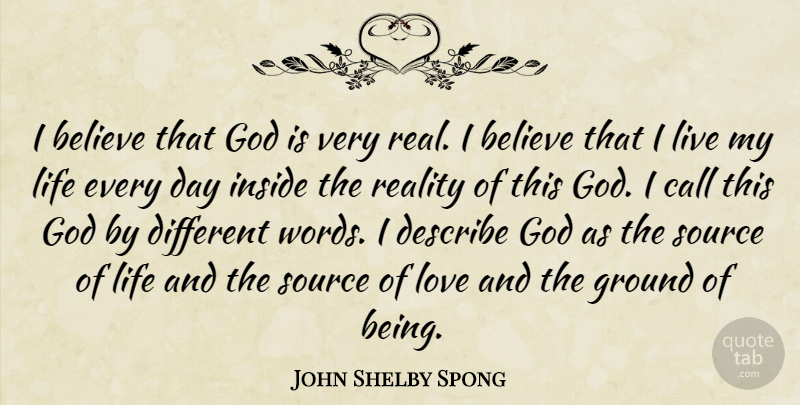 John Shelby Spong Quote About Believe, Call, Describe, God, Ground: I Believe That God Is...
