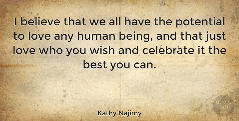 Kathy Najimy Quote About Believe, Wish, Celebrate: I Believe That We All...